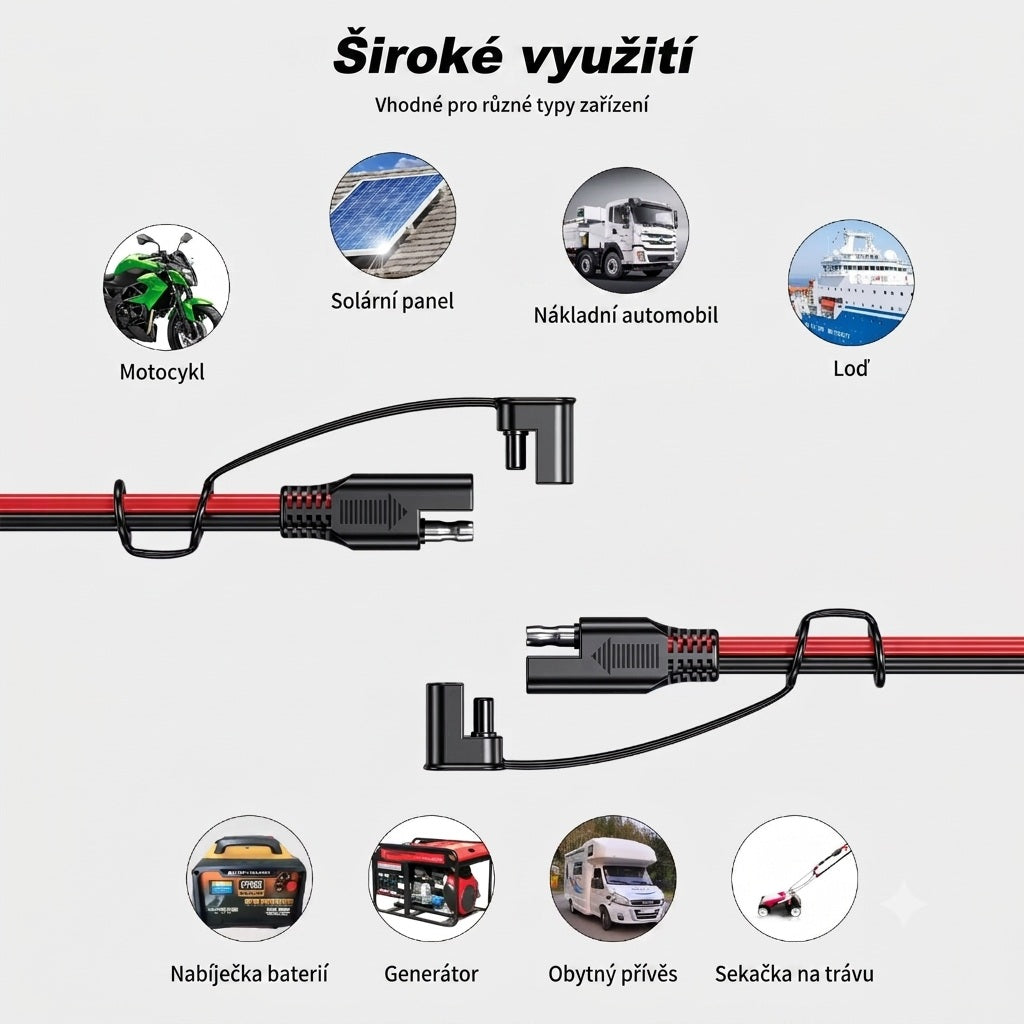 Kabel prodlužovací SAE - SAE k nabíječkám 359854 4m