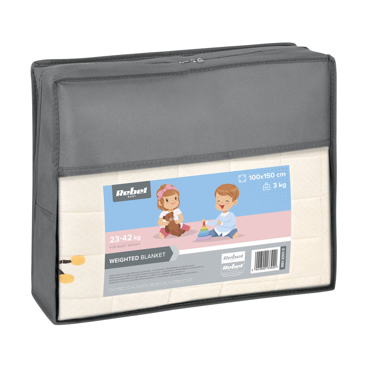 Zátěžová deka pro děti REBEL RBY-2001-3, 3 kg,100x150 cm