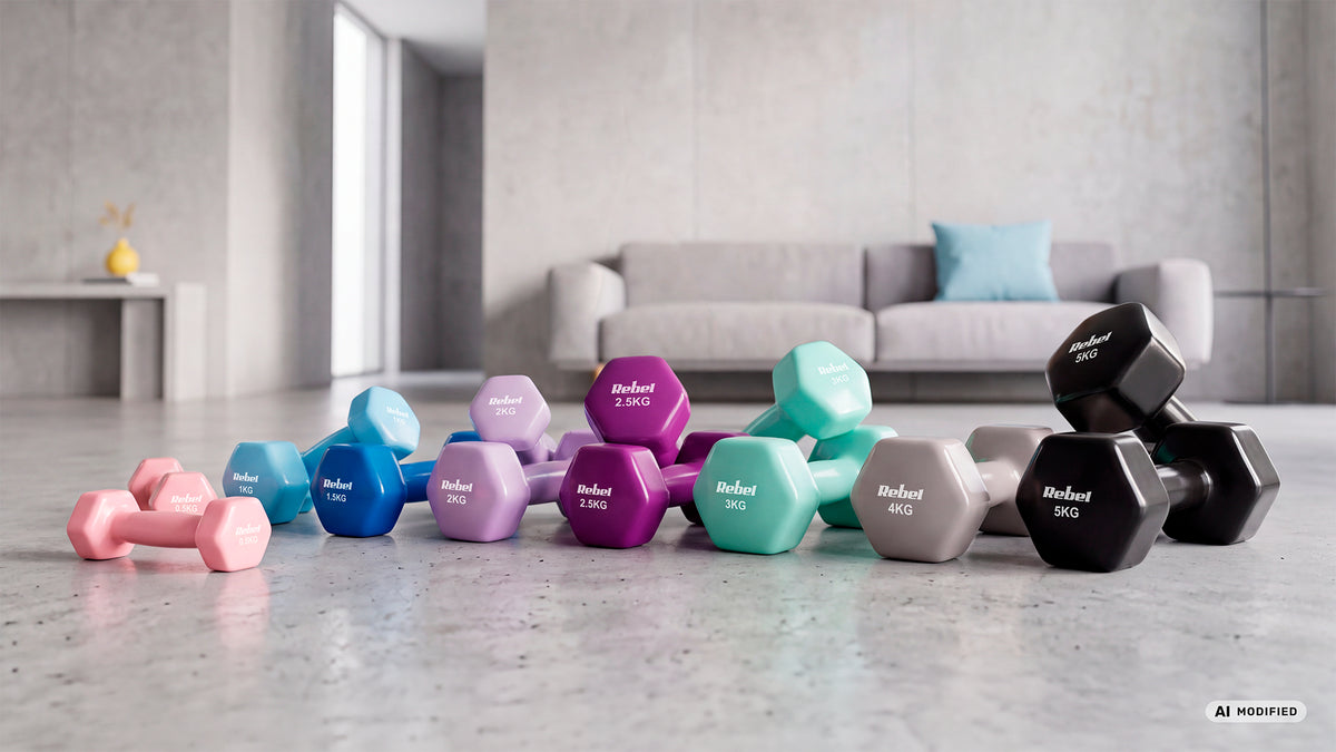 Sada činek z litiny a neoprenu HEX REBEL RBA-2340-S5 30 kg