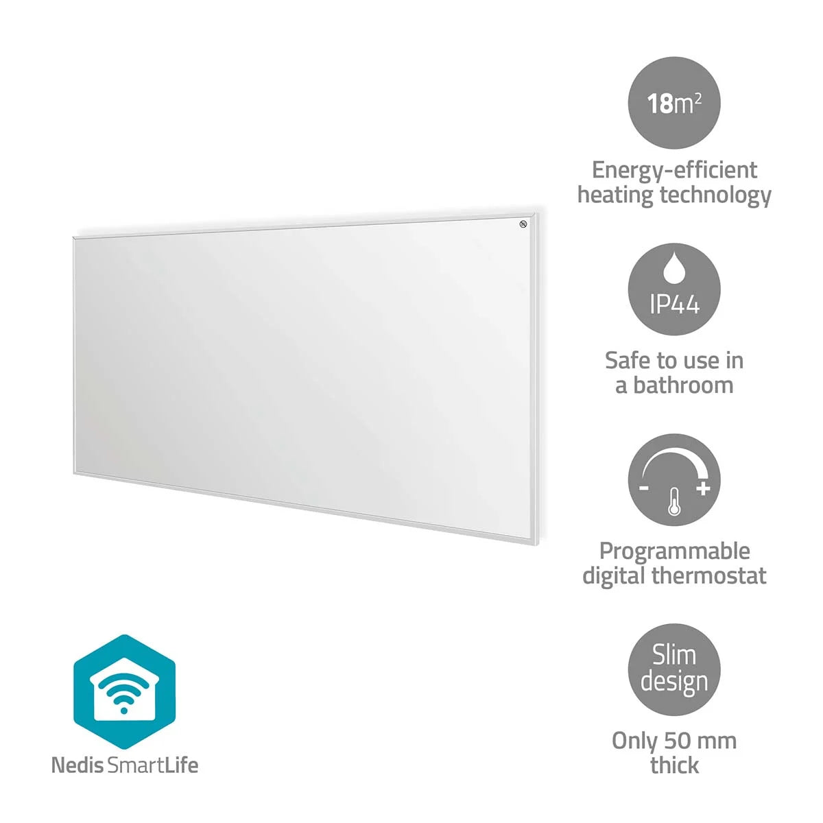 Smart Infračervený topný panel NEDIS HTIP700WTW