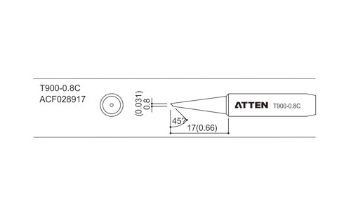 Hrot T900-0.8C Bevel Tip