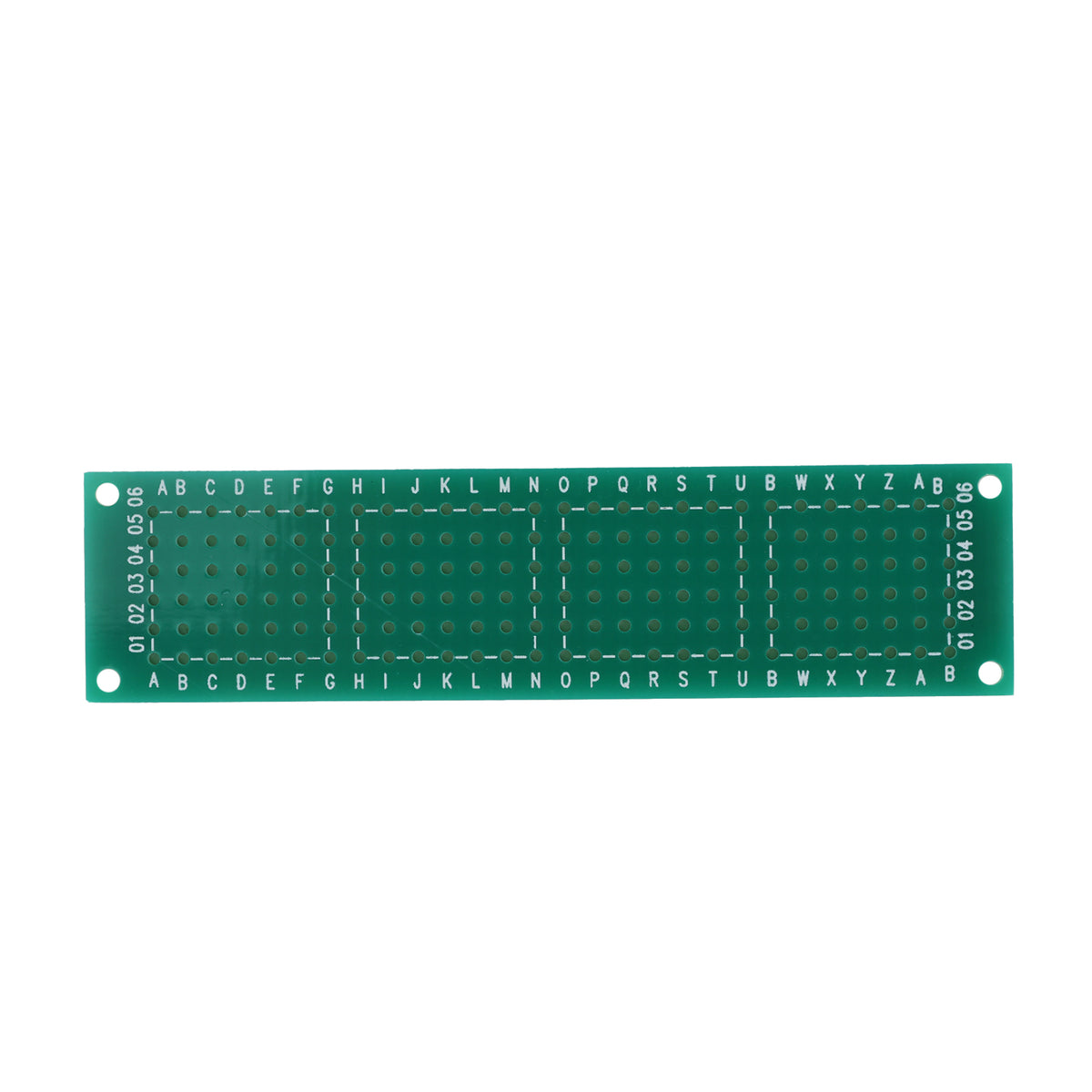 Univerzální prototypová deska plošných spojů 2×8 cm – jednostranná, rozteč 2,54 mm
