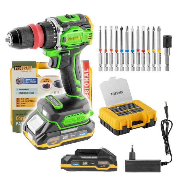 Šroubovák AKU PROCRAFT PA18ProDFR2 + sada bitů