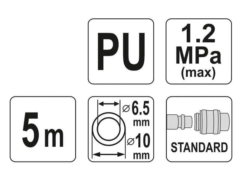 Hadice vzduchová spirálová YATO YT-24204 5m
