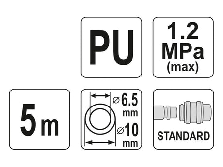 Hadice vzduchová spirálová YATO YT-24204 5m