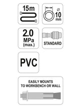 Naviják se vzduchovou hadicí PVC YATO YT-24240 15m