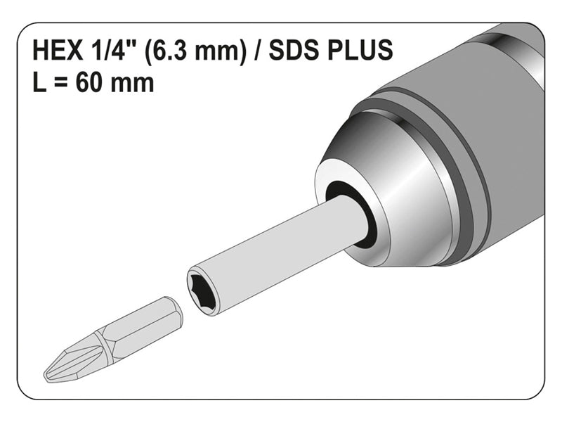 Adaptér do vrtačky SDS+ Hex 1/4" YATO YT-04690