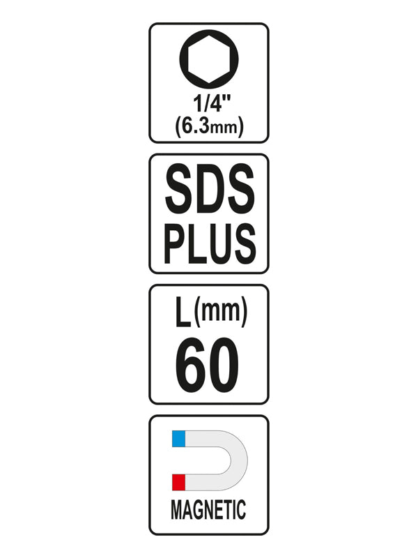 Adaptér do vrtačky SDS+ Hex 1/4" YATO YT-04690