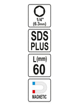 Adaptér do vrtačky SDS+ Hex 1/4" YATO YT-04690