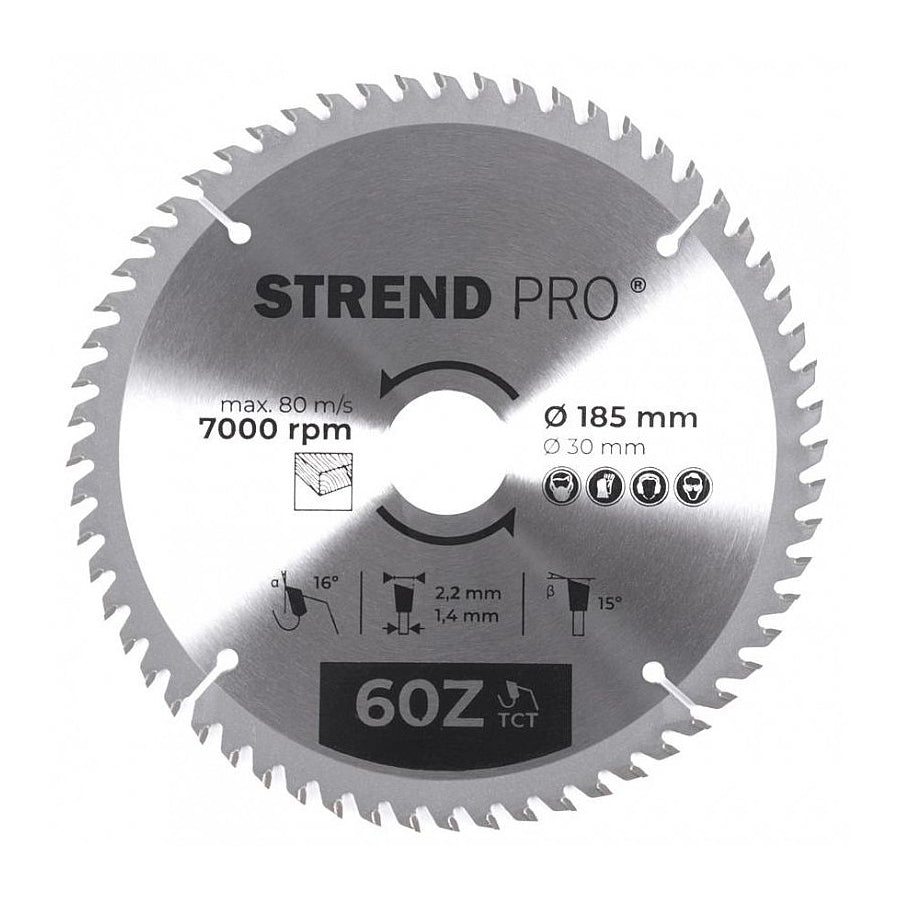 Kotouč pilový TCT pro pokosové pily 185mm 60Z STREND PRO