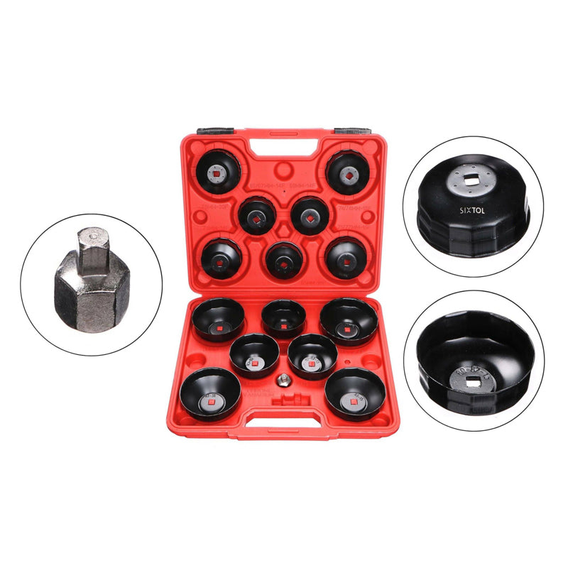 Násadkové klíče na olejové filtry SIXTOL MECHANIC OIL WRENCH 14ks 1/2"