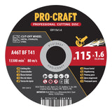 Kotouč řezný PROCRAFT 115x1.6mm