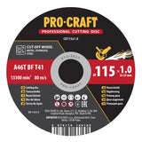 Kotouč řezný PROCRAFT 115x1.0mm