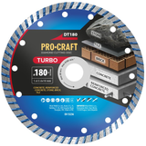 Kotouč řezný diamantový 180mm PROCRAFT DT180 Turbo