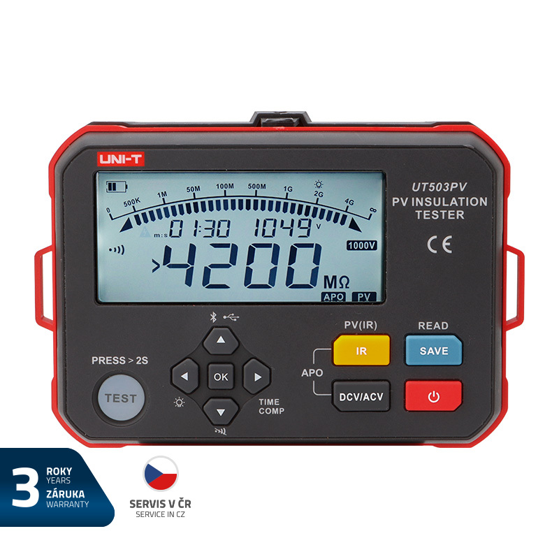 Tester izolačního odporu UNI-T UT503PV