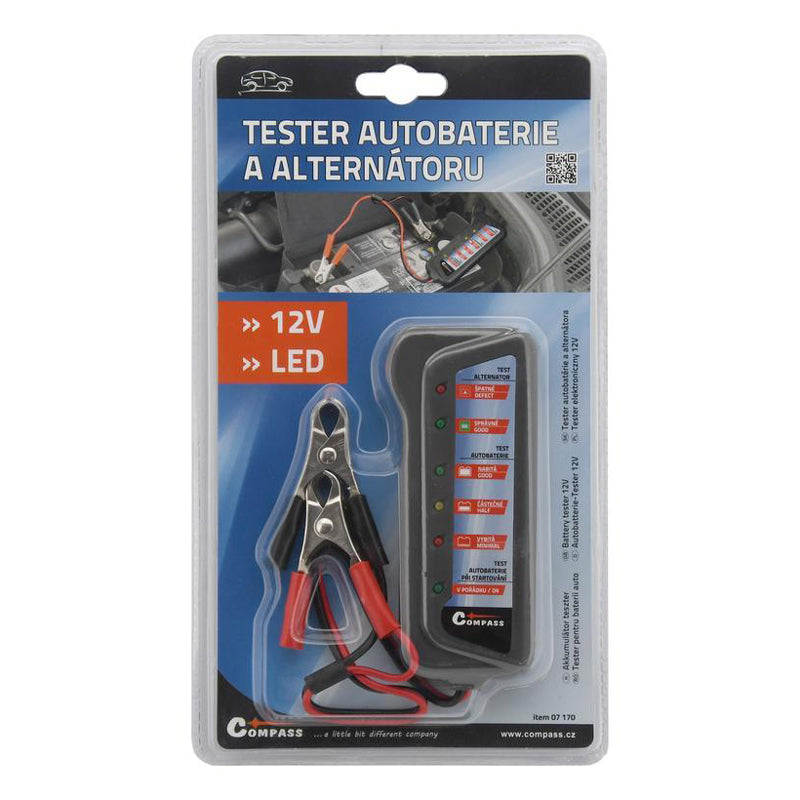 Tester autobaterie a alternatoru COMPASS 07170 12V