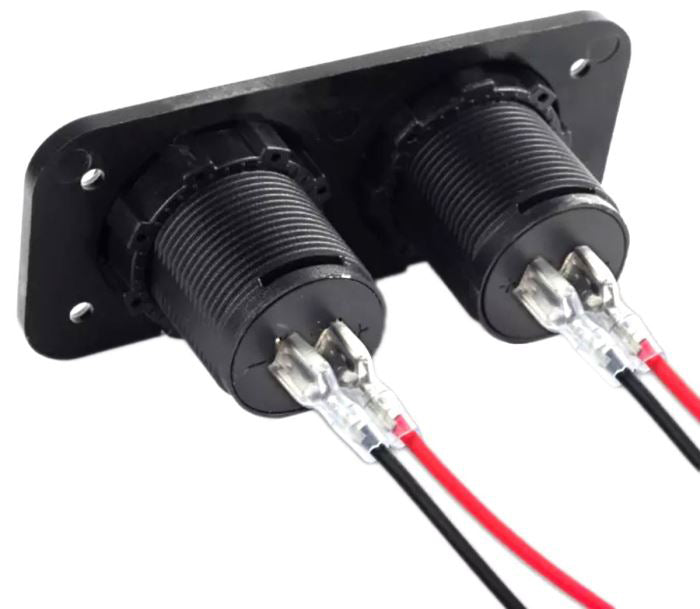 Voltmetr do auta HADEX R003 + 2x USB zásuvka, panel