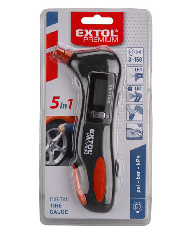 Měřič tlaku v pneumatikách EXTOL PREMIUM 8863050 EMERGENCY 5v1