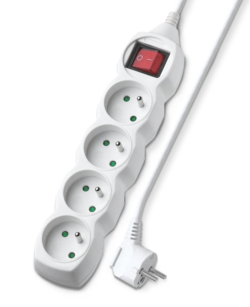 Prodlužovací kabel 4 zásuvky  5m GETI GEC45S s vypínačem