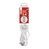 Prodlužovací přívod 2 zásuvky 1,4m EMOS P0211E USB
