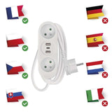 Prodlužovací přívod 2 zásuvky 1,4m EMOS P0211E USB