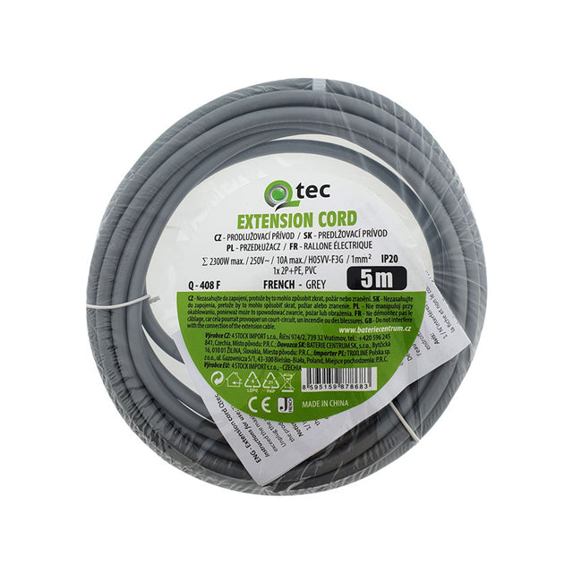 Prodlužovací kabel 1 zásuvka 5m QTEC Q-408F