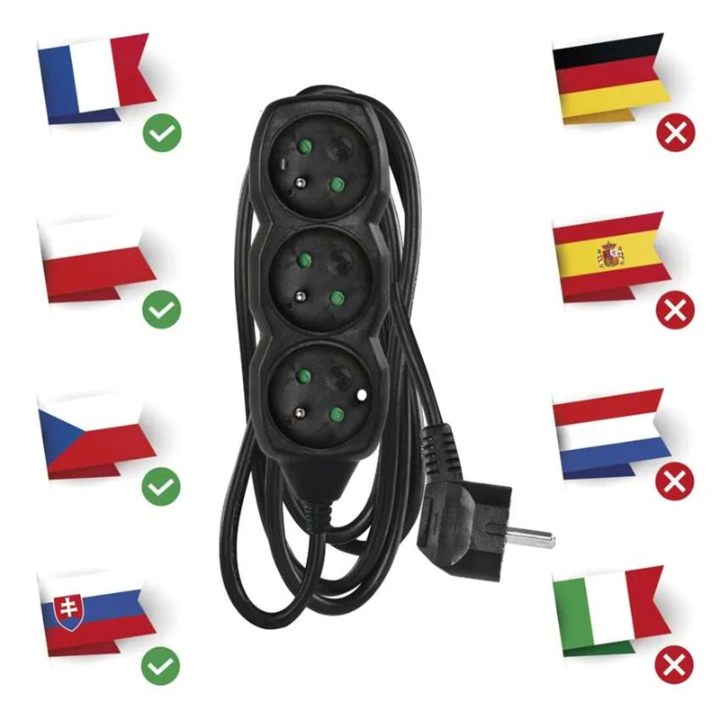 Prodlužovací přívod 3 zásuvky 2m EMOS PC0312