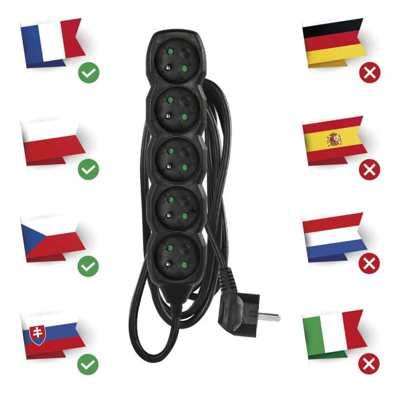 Prodlužovací přívod 5 zásuvek  2m EMOS PC0512