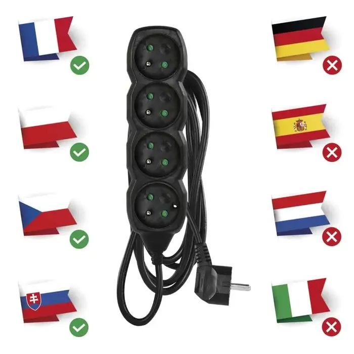 Prodlužovací přívod 4 zásuvky 3m EMOS PC0413R