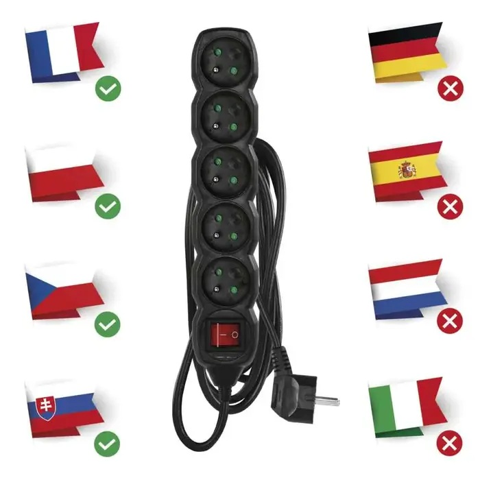 Prodlužovací přívod 5 zásuvek 3m EMOS PC1513R