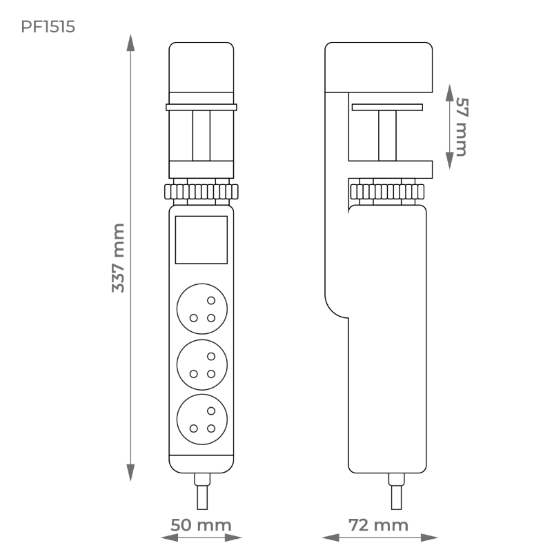 Prodlužovací přívod 3 zásuvky 1,5m DPM PF1515W