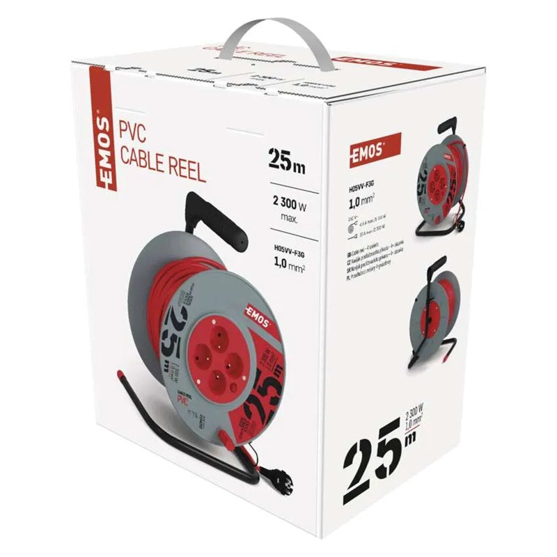 Prodlužovací kabel na bubnu - 4 zásuvky 25m EMOS P194252
