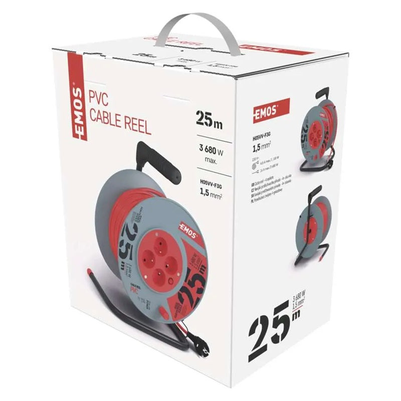 Prodlužovací kabel na bubnu - 4 zásuvky 25m EMOS P19425