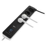 GoSmart prodlužovací přívod 4 zásuvky 2m EMOS P1412SM s vyp./ USB /bílá-černá/PVC/ WiFi