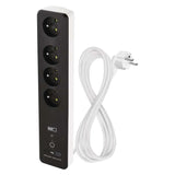 GoSmart prodlužovací přívod 4 zásuvky 2m EMOS P1412SM s vyp./ USB /bílá-černá/PVC/ WiFi