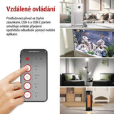 GoSmart prodlužovací přívod 4 zásuvky 2m EMOS P1412SM s vyp./ USB /bílá-černá/PVC/ WiFi