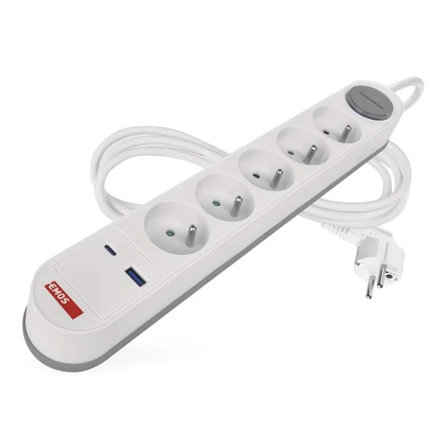 Prodlužovací přívod 5 zásuvek 3m EMOS P1513FC