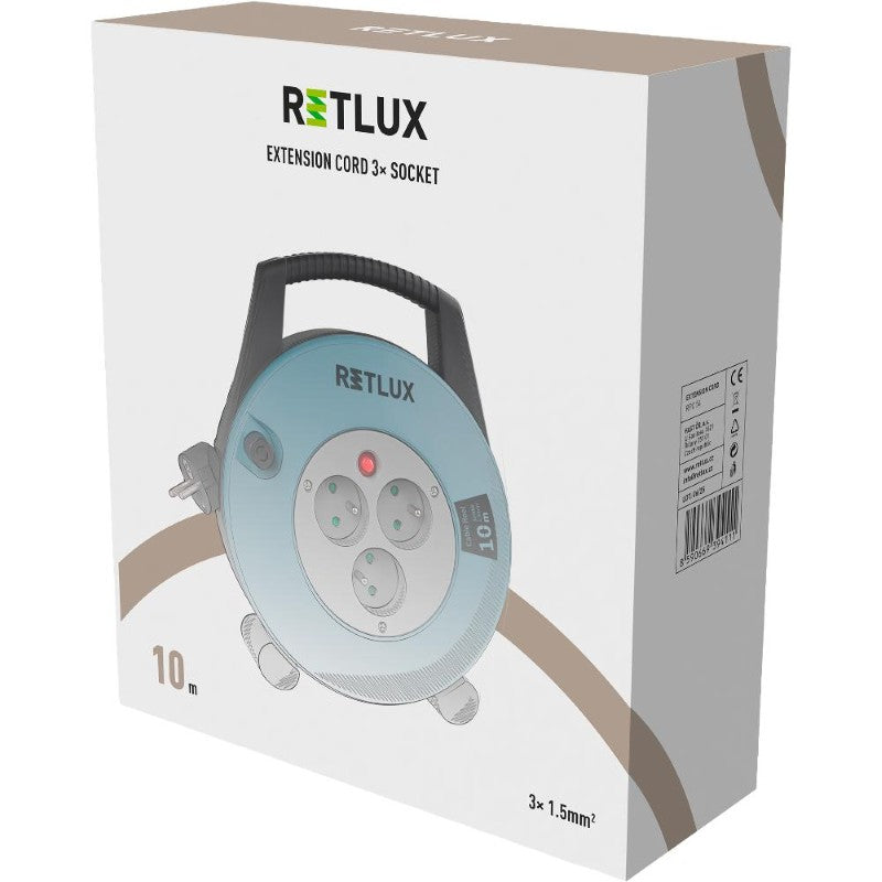 Prodlužovací kabel na bubnu - 3 zásuvky 10m RETLUX RPC 54