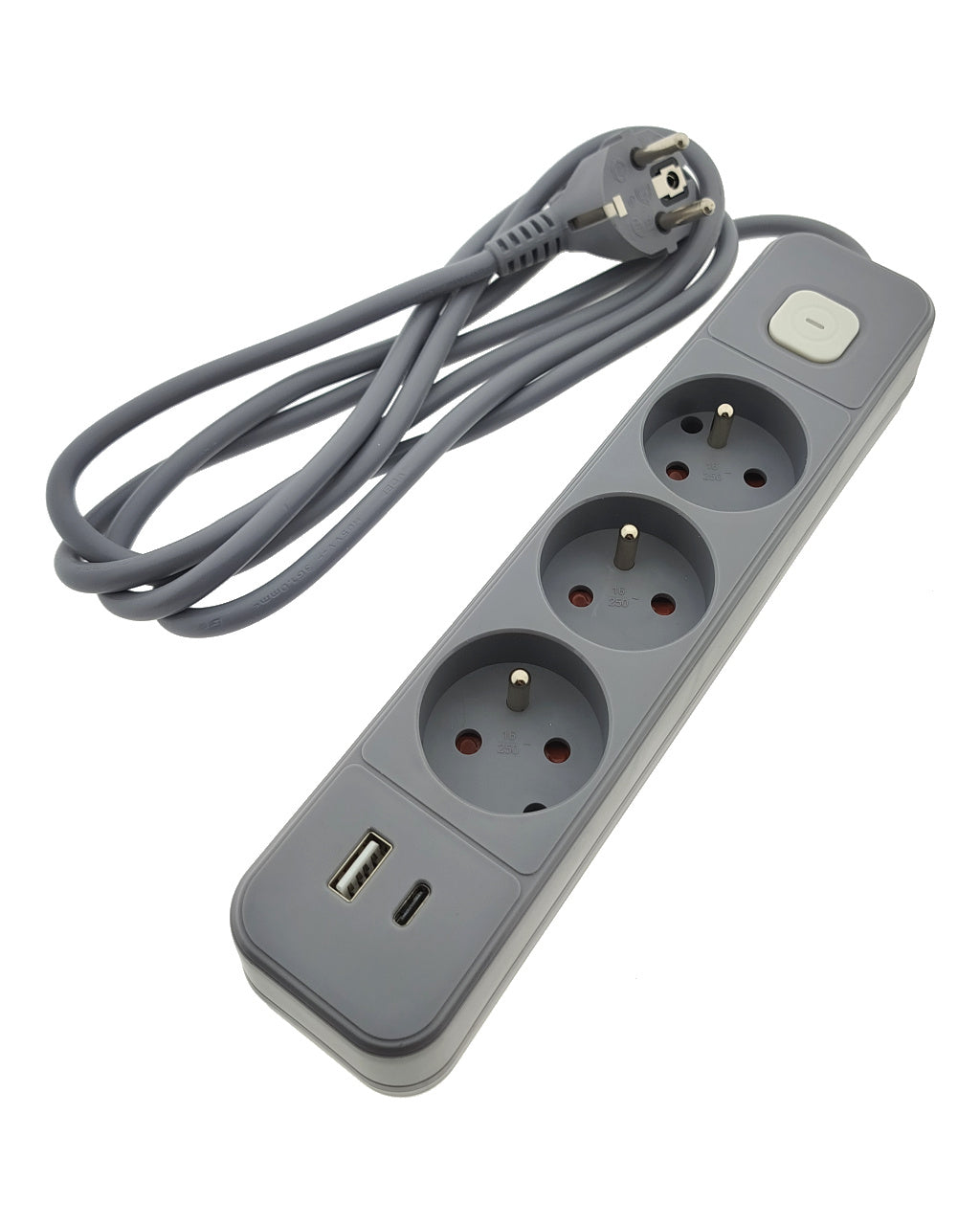 Prodlužovací kabel 3 zásuvky 2m QTECQ-417F s vypínačem
