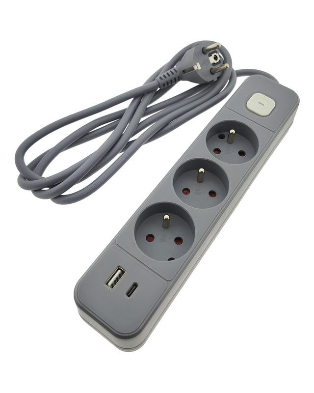 Prodlužovací kabel 3 zásuvky 2m QTECQ-417F s vypínačem