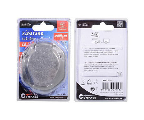 Zásuvka tažného zařízení 7 pólů COMPASS 07451 Alu