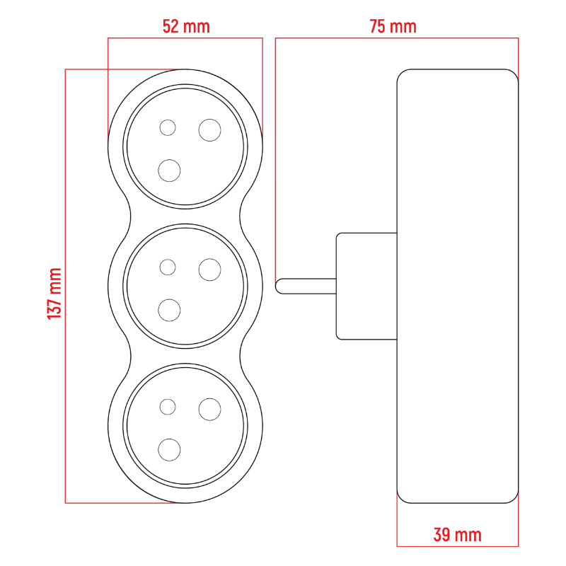 Zásuvka rozbočovací DPM P908W