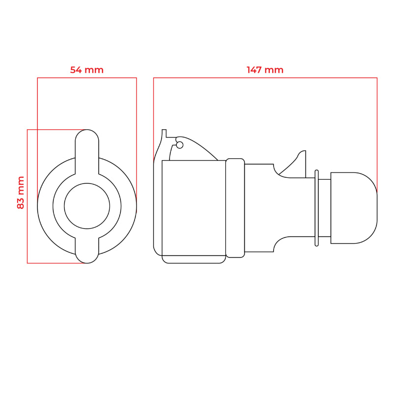 Zásuvka DPM 4p 16A 400V IP44 WS-GP-4-16A