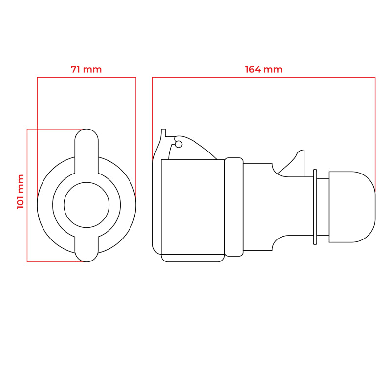 Zásuvka DPM 5p 32A 400V IP44 WS-GP-5-32A