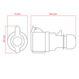 Zásuvka DPM 5p 32A 400V IP44 WS-GP-5-32A