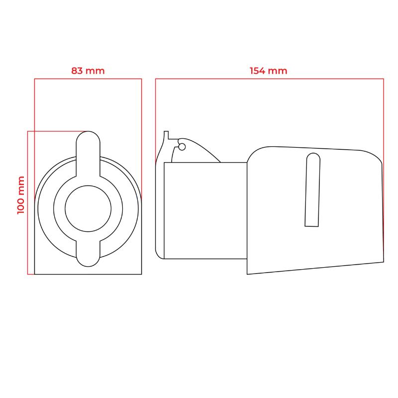 Zásuvka DPM 4p 16A 400V IP44 WS-GS-4-16A