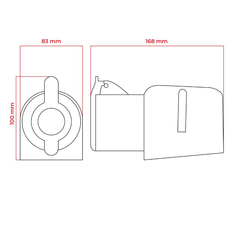 Zásuvka DPM 5p 32A 400V IP44 WS-GS-5-32A