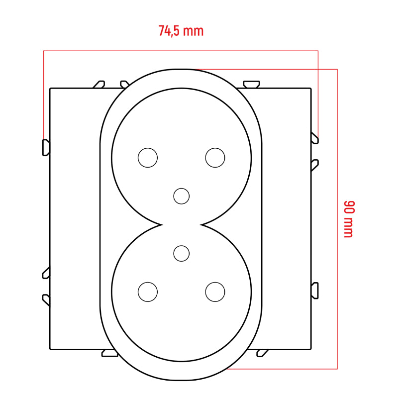 Dvojzásuvka DPM MOXY MOX1029B černá