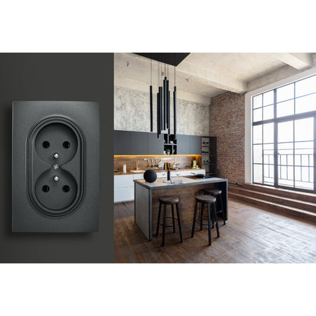 Dvojzásuvka ELECTROMALT OVAL OVA1029B černá