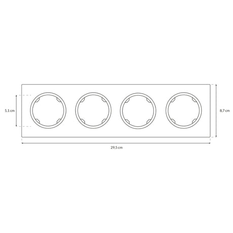 Rámeček čtyřnásobný ELECTROMALT OVAL OVA1004B černý
